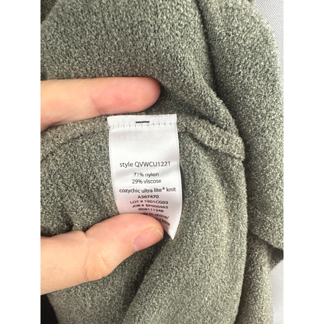 Women’s Barefoot Dreams Large Olive Green Plush Hooded Cardigan