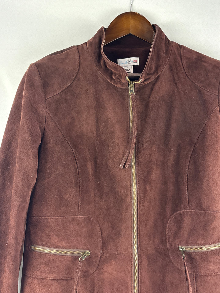 Women’s D&amp;Co Large Chocolate Brown Suede Jacket