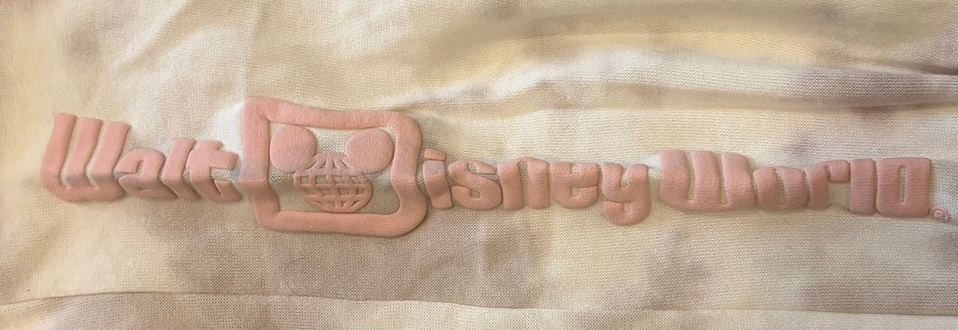 Disney Parks Walt Disney World Pastel Tie Dye Jogger Sweatpants Small Pink Logo