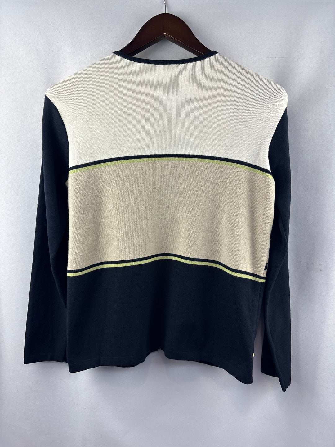 Women’s Emma James Small Black, Beige &amp; Cream Patterned Sweater