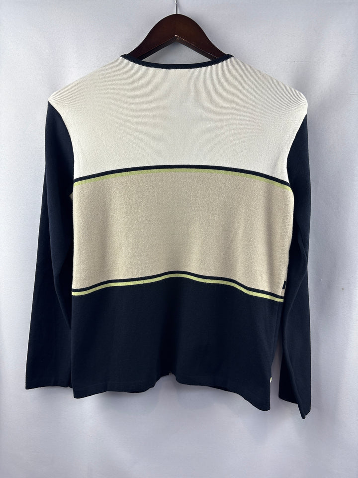 Women’s Emma James Small Black, Beige &amp; Cream Patterned Sweater