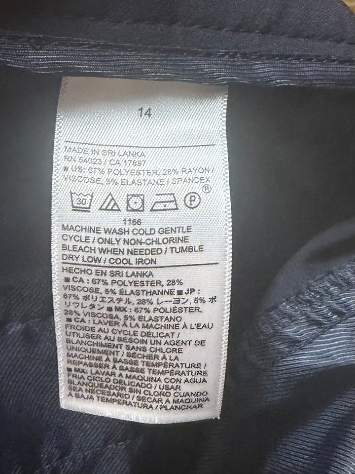 Banana Republic Straight High Rise Black Pants Size 14 Sculpted Stretch Workwear
