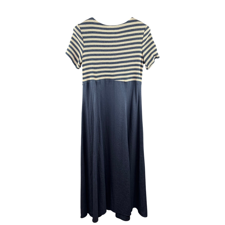 Women’s Jeffrey & Dara Size 16 Navy w/ Cream Stripes Button Up Dress