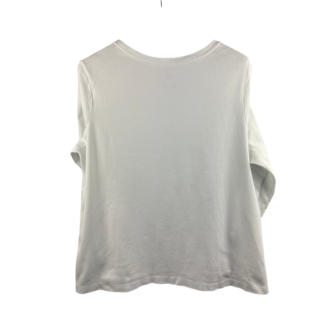 Women’s Isaac Mizrahi Live! Size 2X White Long Sleeve Shirt