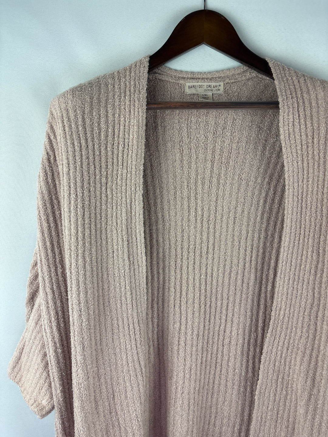 Women’s Barefoot Dreams L/XL Mauvish Beige Cardigan