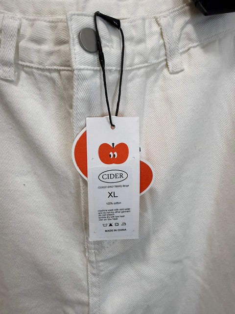 Cider Wide Leg Cargo Pants Removable Suspenders Beige NWT XL