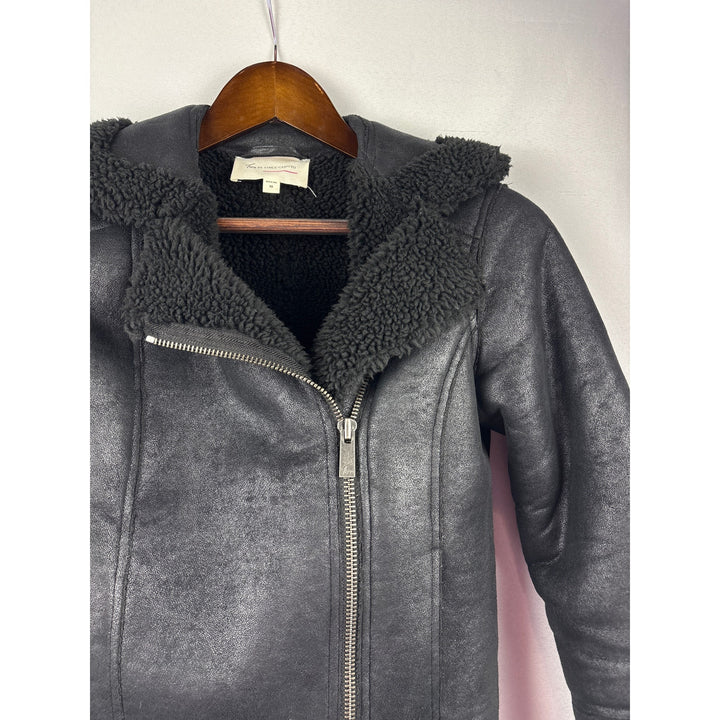 Women’s Two by Vince Camuto XS Black Suede Fur Lined Coat