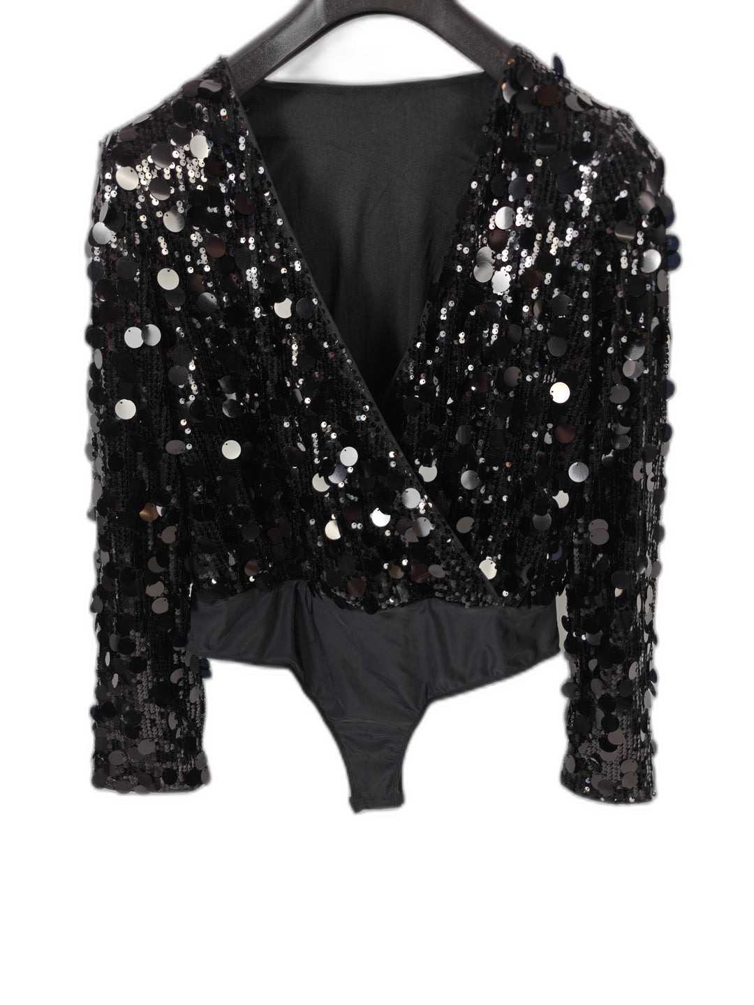 Womens SHEIN Sequin Bodysuit Black XL
