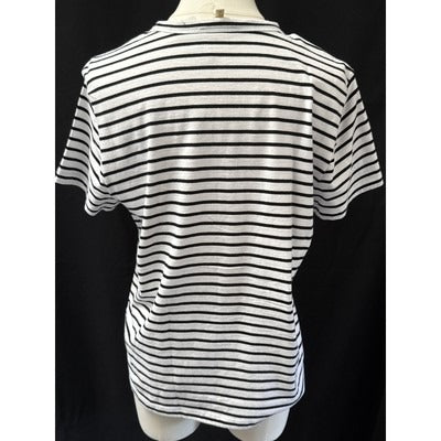 Modavella Womens Striped Short Sleeve T-Shirt Black & White S Cotton