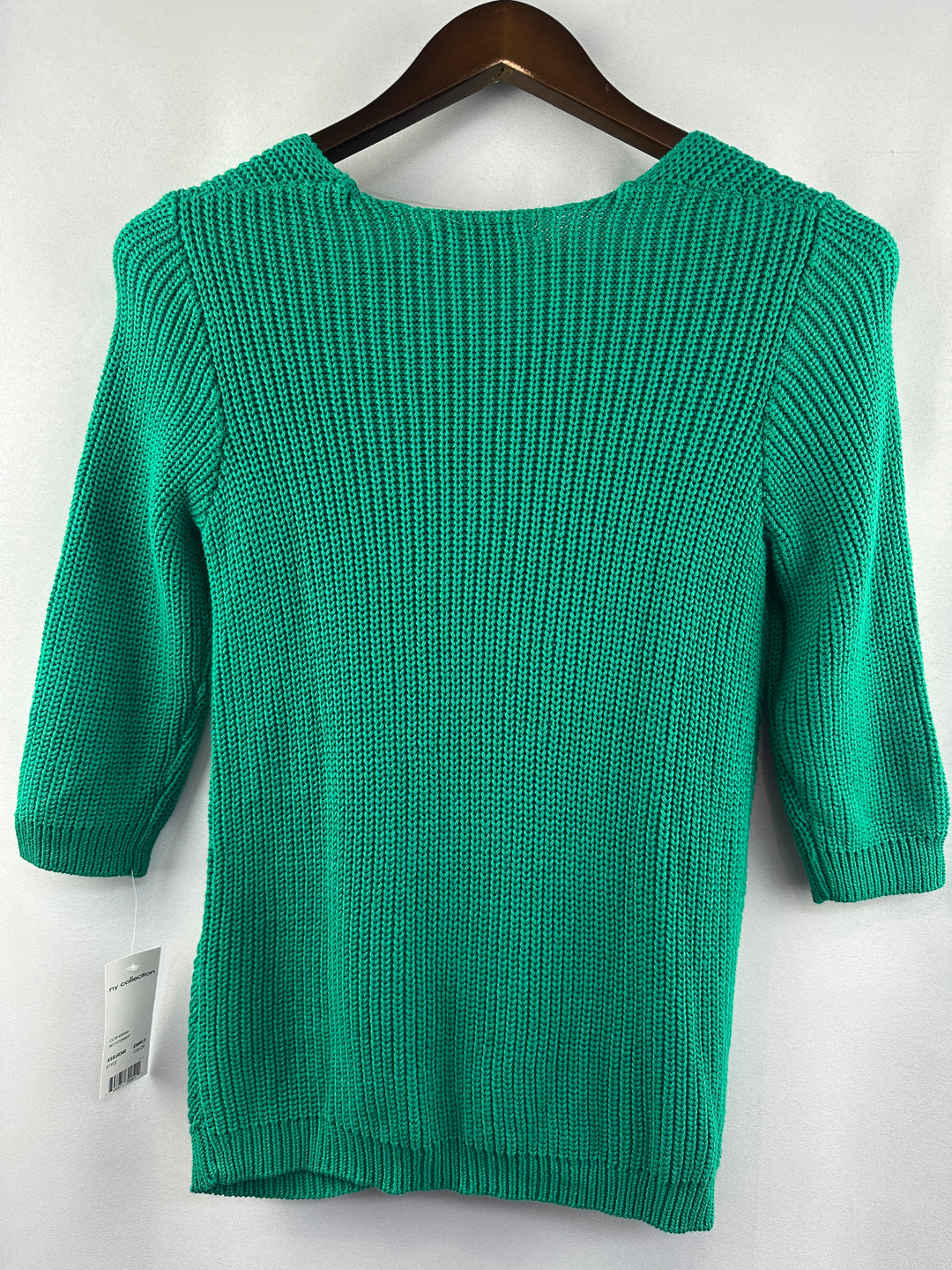 Women’s NY Collection Short Sleeve Sweater Green Size S