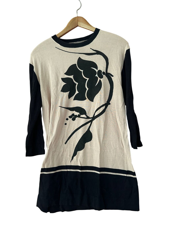 Hoss Intropia Spanish Designer Floral Knit Tunic Dress Size M