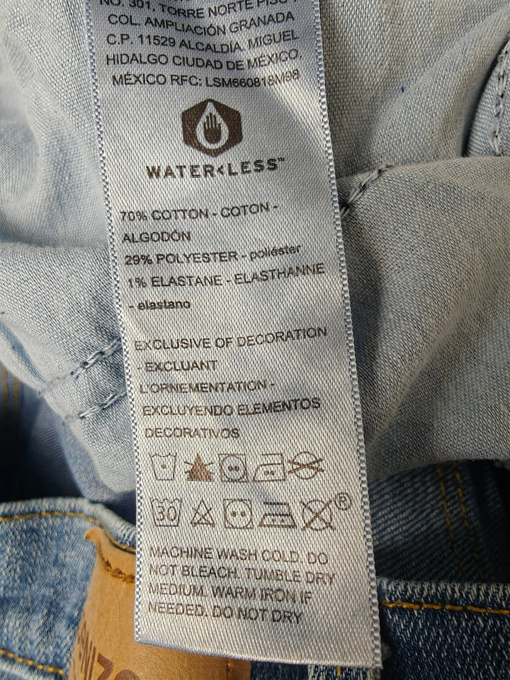 Womens Denizen From Levis High Rise Straight Leg Jeans Blue Size 34x32
