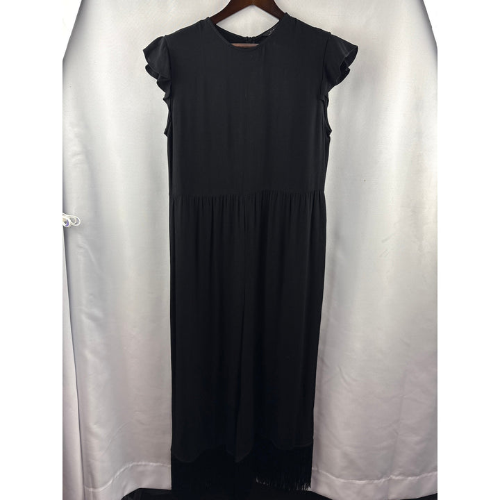 Women’s Zara Woman Large Black Jumpsuit w/ Fringe