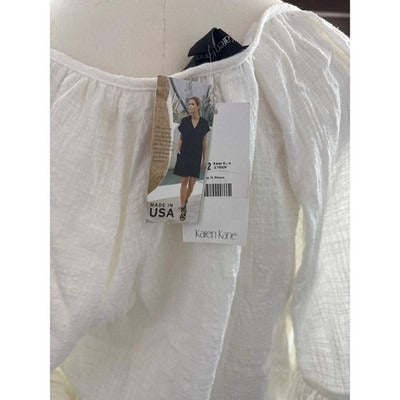 Women’s Karen Kane Size 1X White Bell Sleeve Blouse.