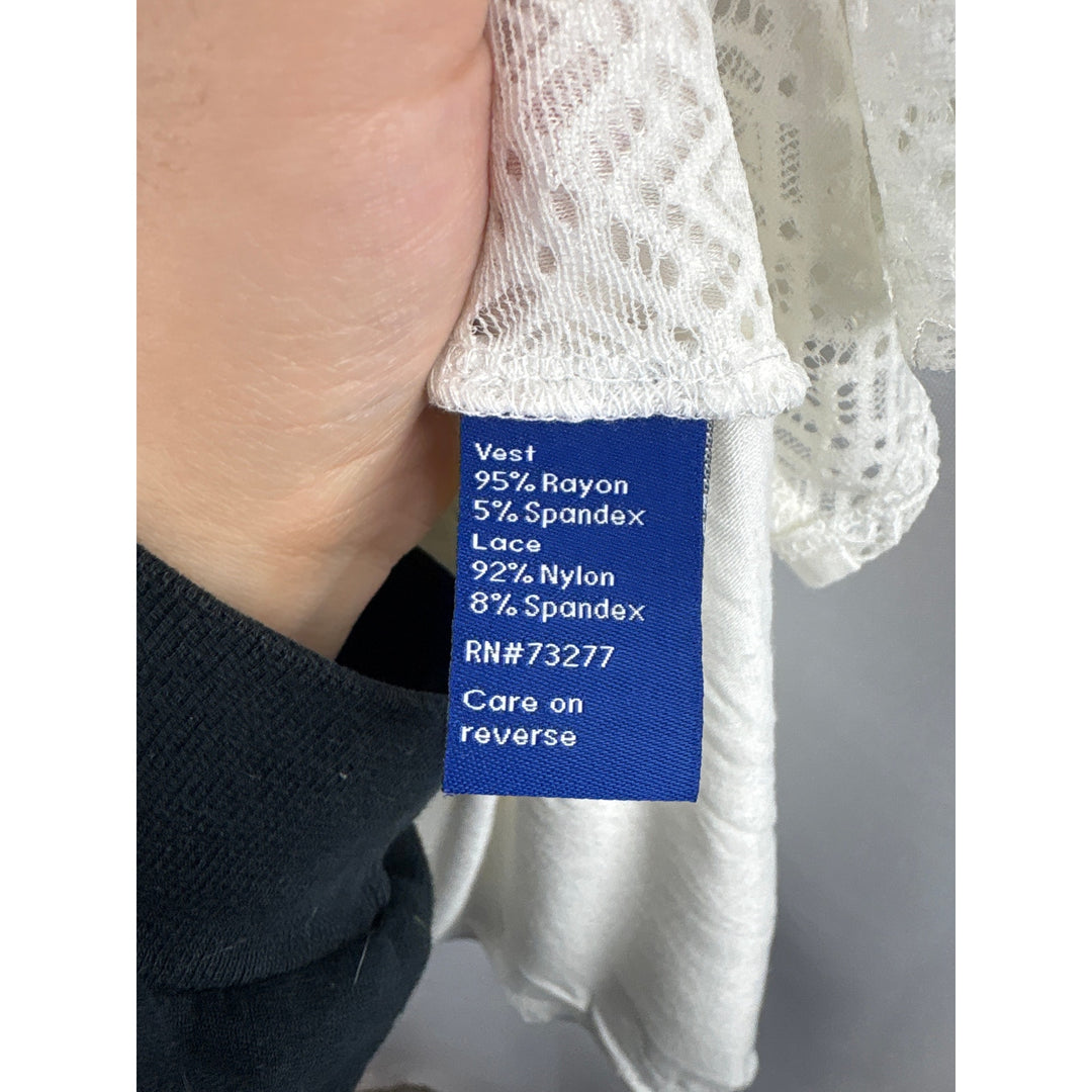 Women’s Apt. 9 White Vest w/ Lace Detailing