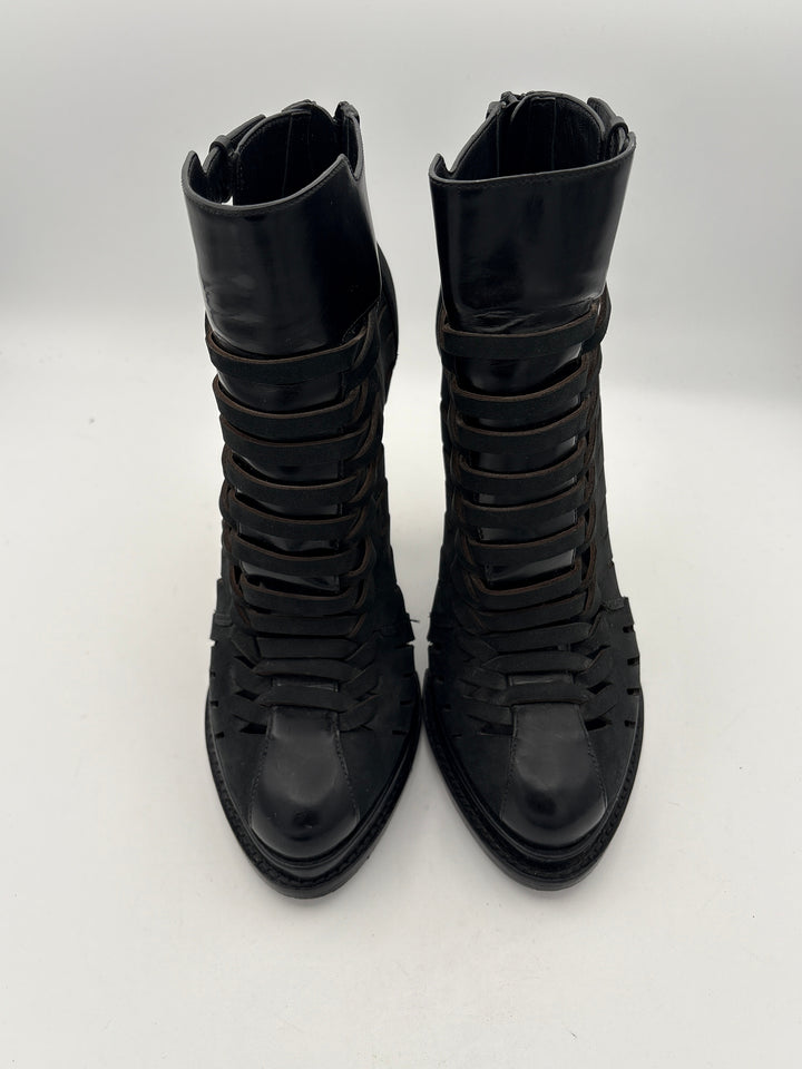 Women Alexander Wang Freja Black Suede Strappy Heels Size 8