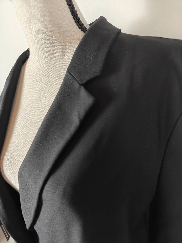 Womens Chicos Blazer Black Size 3 Oversized Boyfriend Jacket