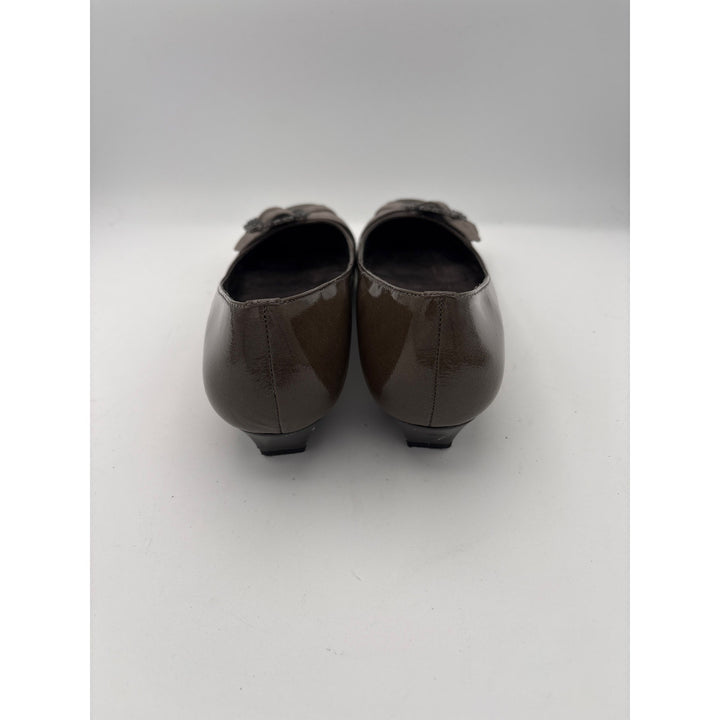 Women’s Franco Sarto Size 8 Brown Patent Leather Buckle Flats