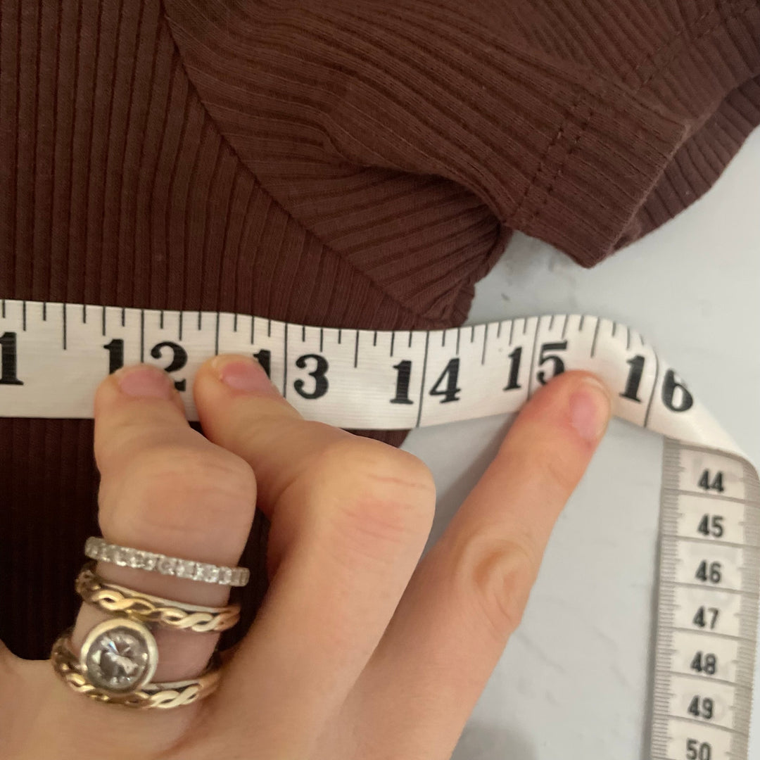 Cotton On Chocolate Brown T shirt Ribbed Maxi Dress Minimalist Basic Casual sz M