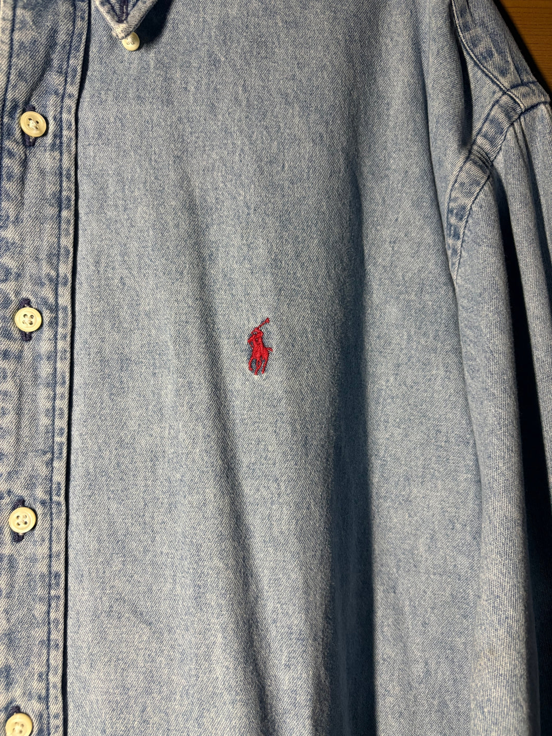 Vintage Ralph Lauren Blaire Denim Shirt 90s Oversized Light Wash
