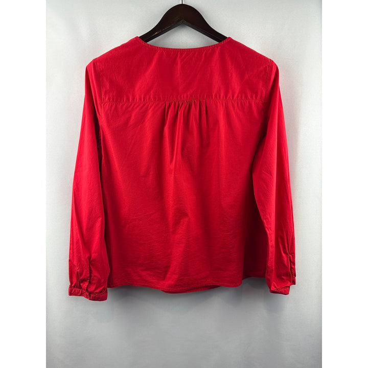Women’s Tommy Hilfiger Large Bright Red Long Sleeve Half Zip Blouse