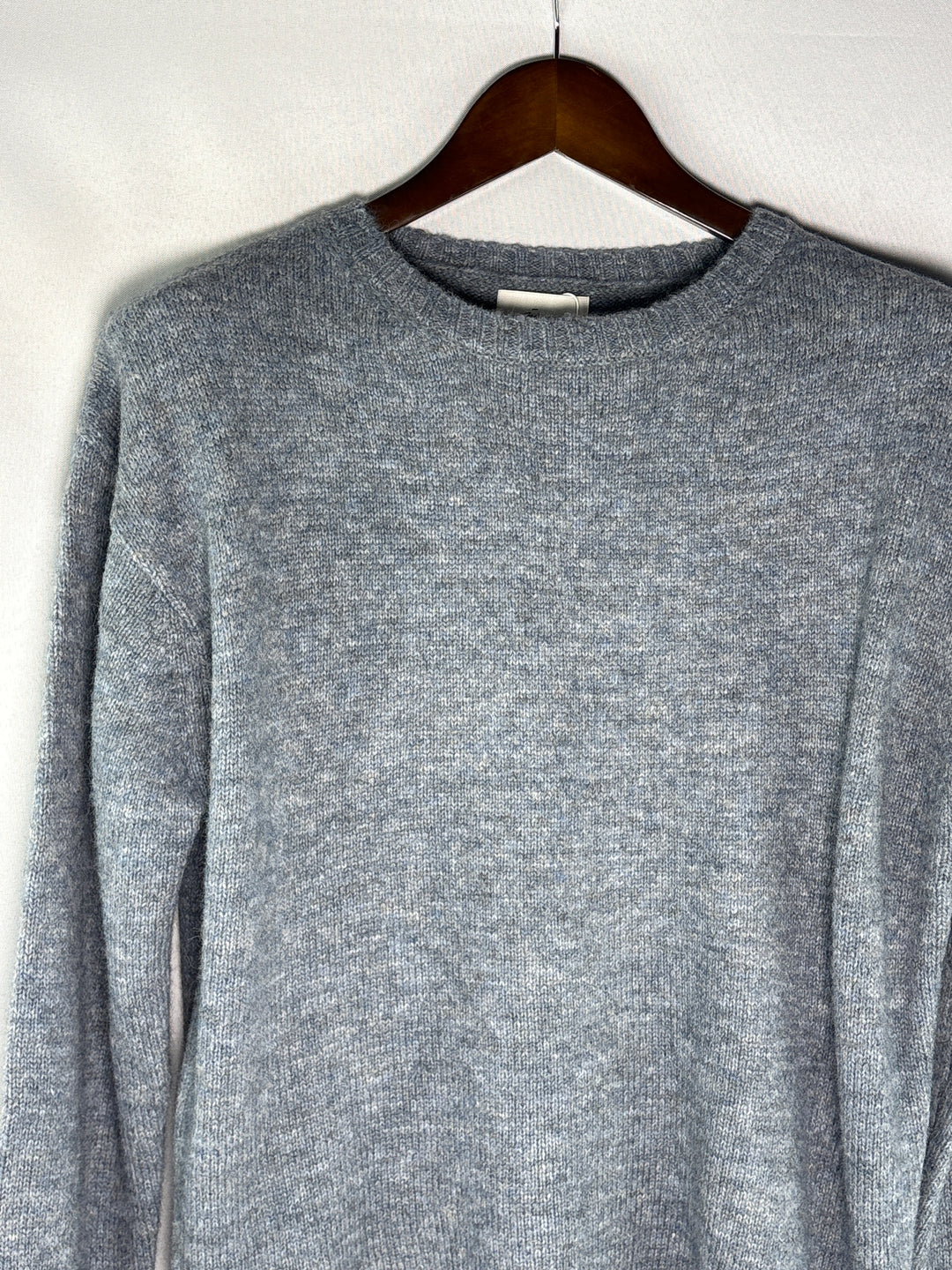 Moia Womens Blue Gray Alpaca Wool Blend Crewneck Sweater One Size