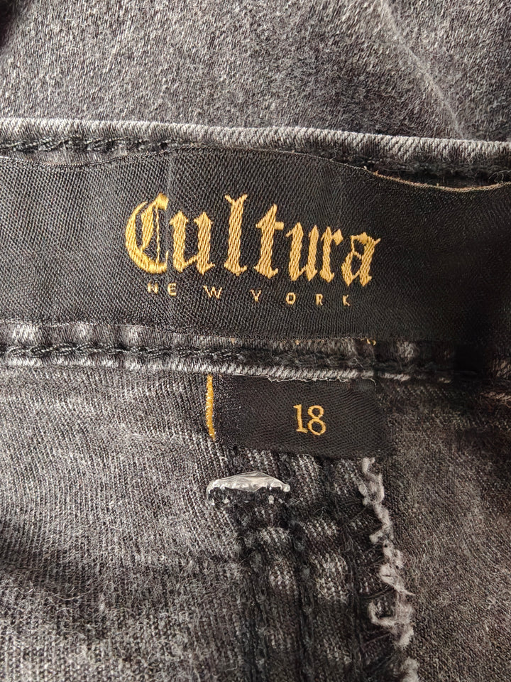Womens Cultura New York Skinny Jeans Black Size 18