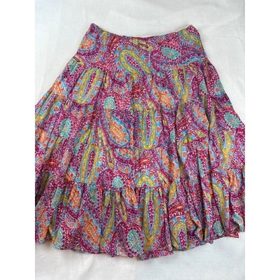 Lauren Ralph Lauren Womens Paisley Maxi Skirt 1X/1XG Cotton