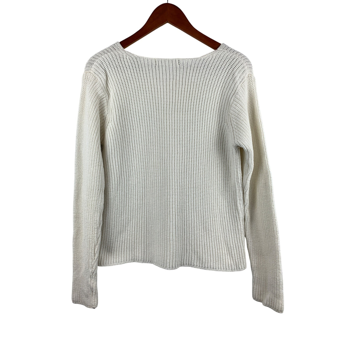 Innovation Sport Petites White 100% Cotton Sweater Size S