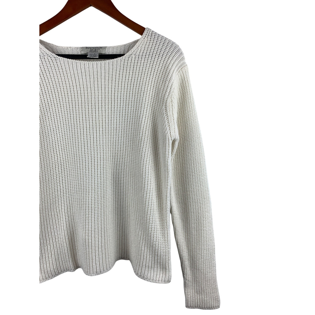 Innovation Sport Petites White 100% Cotton Sweater Size S