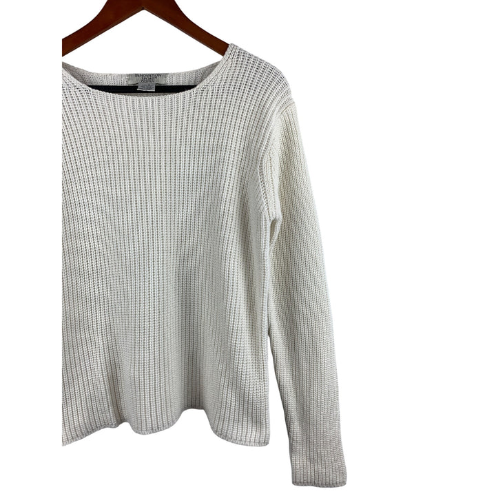 Innovation Sport Petites White 100% Cotton Sweater Size S