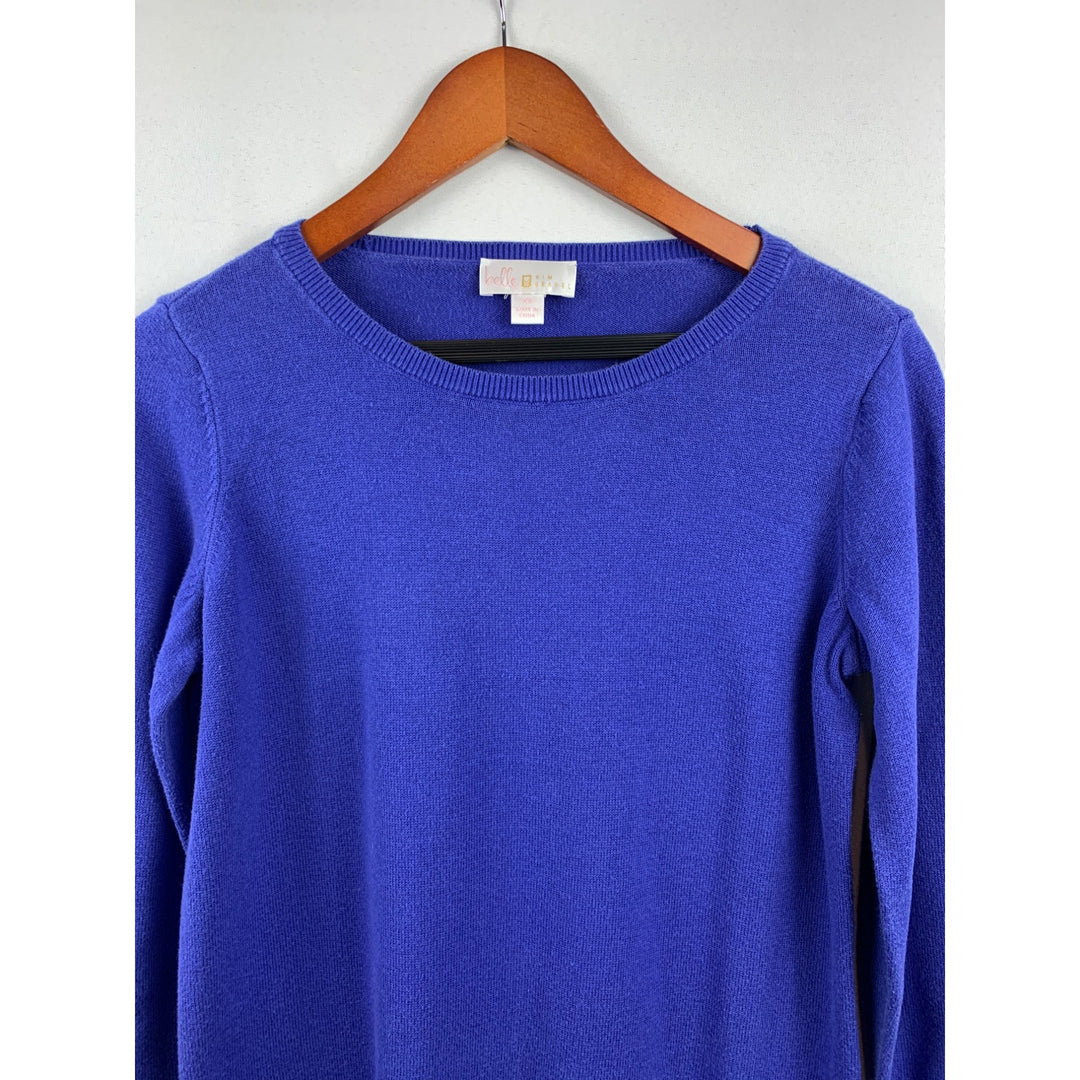 Belle By Kim Gravel Purple Sweater XS Womens Crew Neck