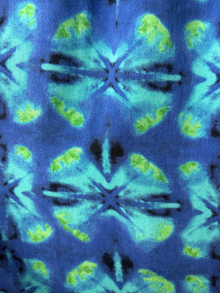Women’s Lotus &amp; Luna Small Blue &amp; Green Patterned Harem Pants