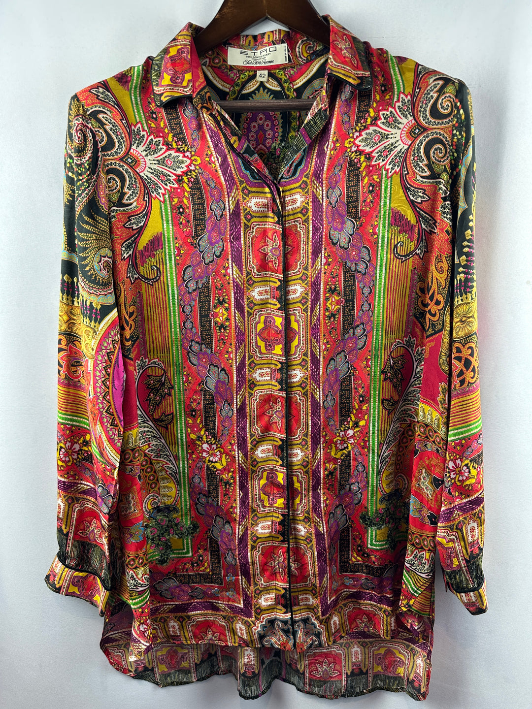 Women’s Etro Multicolor Paisley Print Blouse Size 42