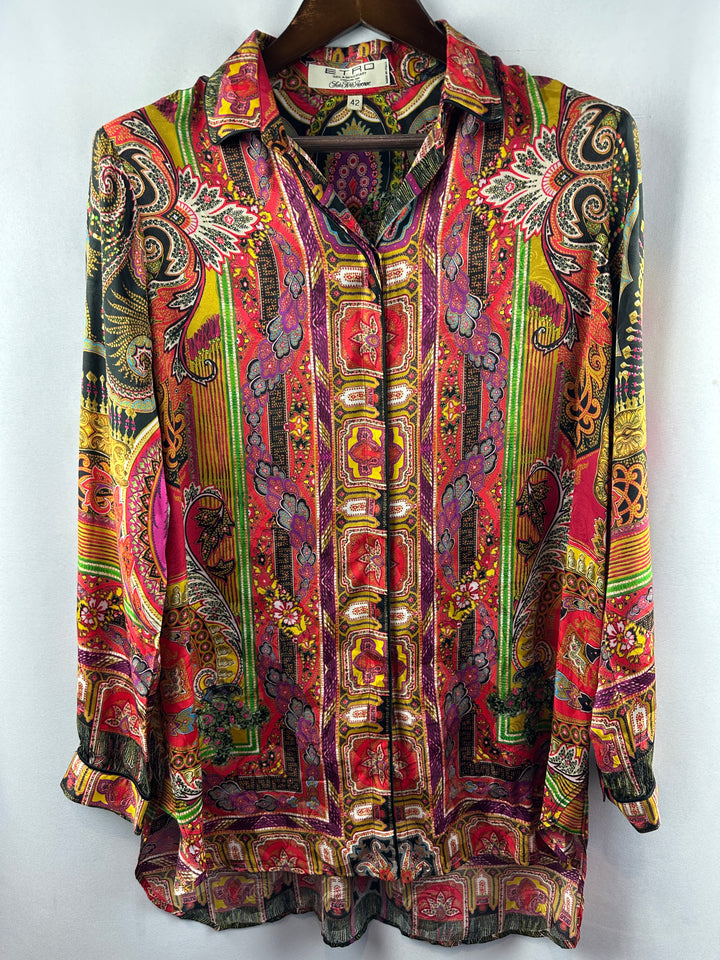 Women’s Etro Multicolor Paisley Print Blouse Size 42