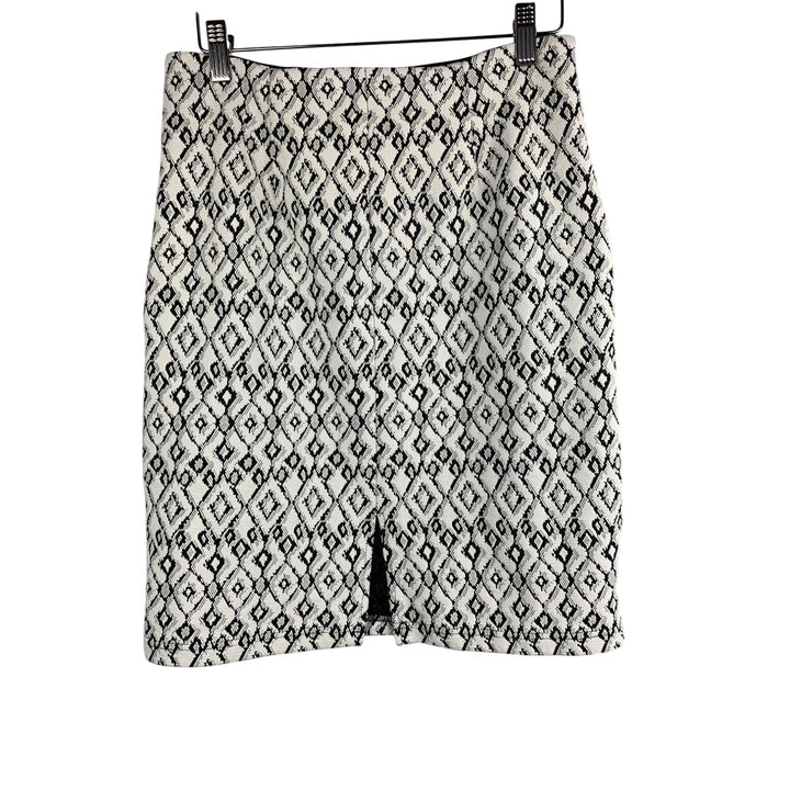 Lysse Womens Geometric Black & White Textured Skirt MP
