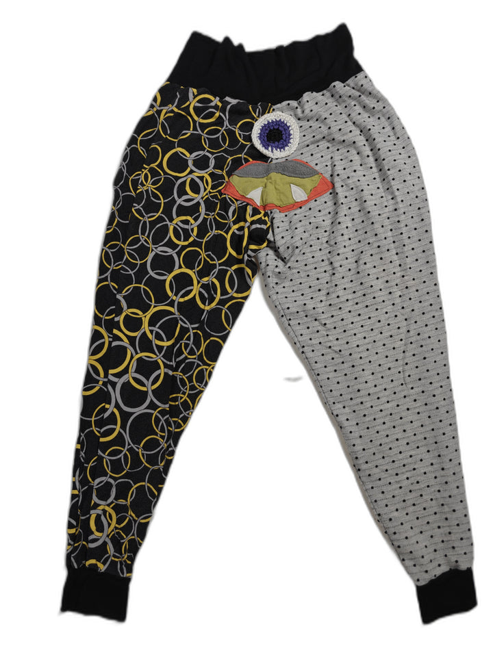 Womens BeMo Designs Harem Pants Gray Black Yellow Custom