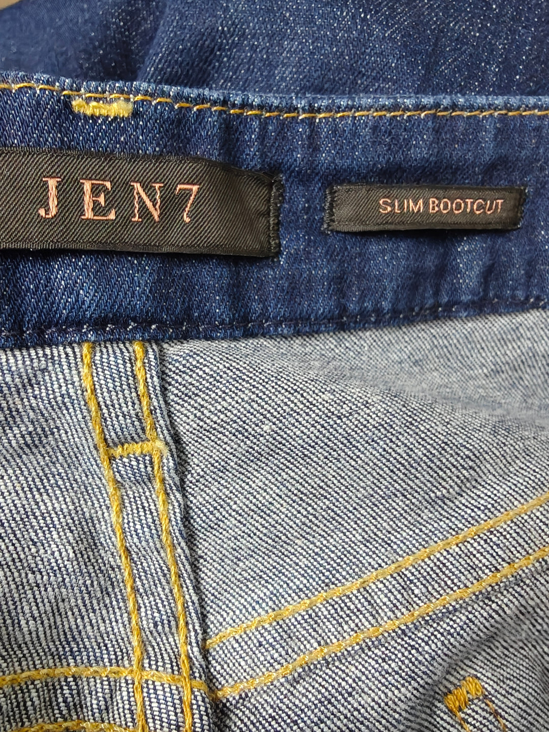 JEN7 By 7 For All Mankind Womens Slim Bootcut Jeans Dark Blue Size 14