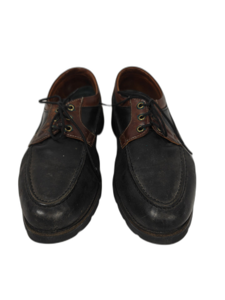 Mens Allen Edmonds Leather Moc Toe Oxford Shoes Black Brown Size 13