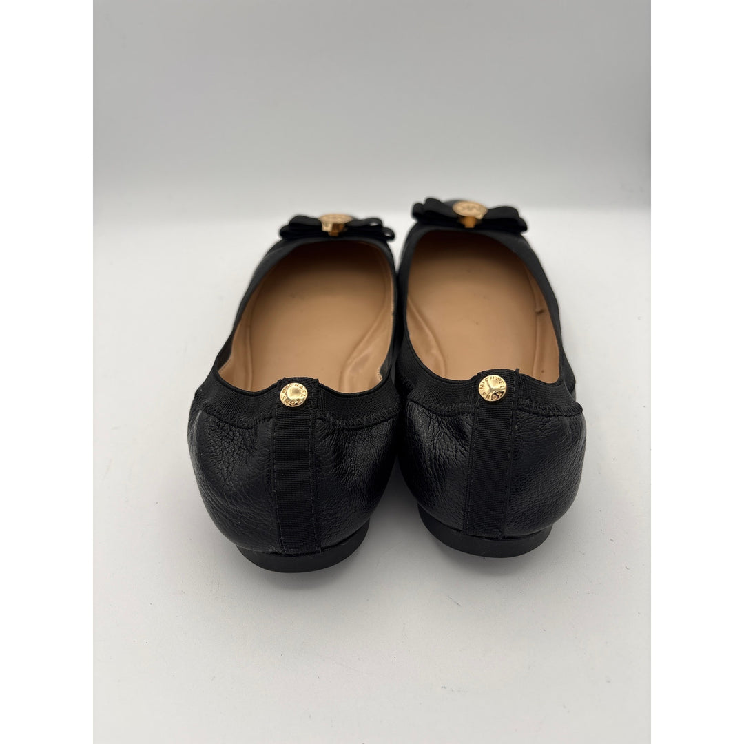 Women’s Michael Kors Size 8 Black Patent Leather Ballet Flats w/ Bow Detail