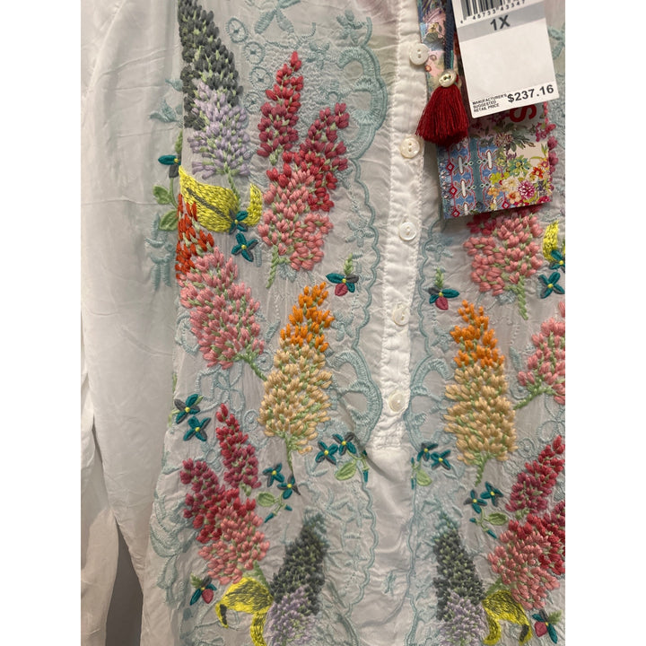 Women’s Johnny Was Bird Floral Georgette Tunic Size 1X