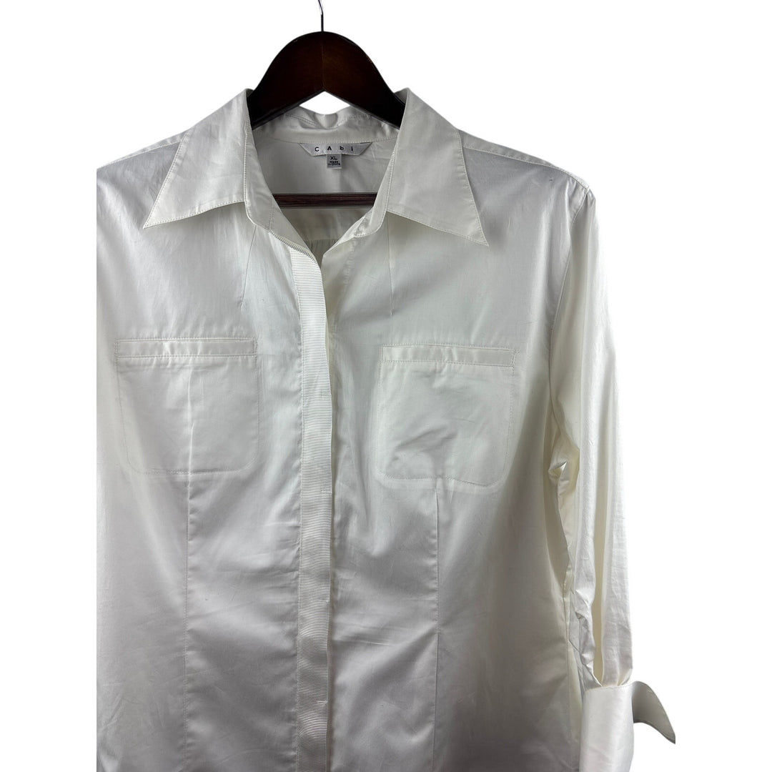 Women’s Cabi XL White Long Sleeve Blouse