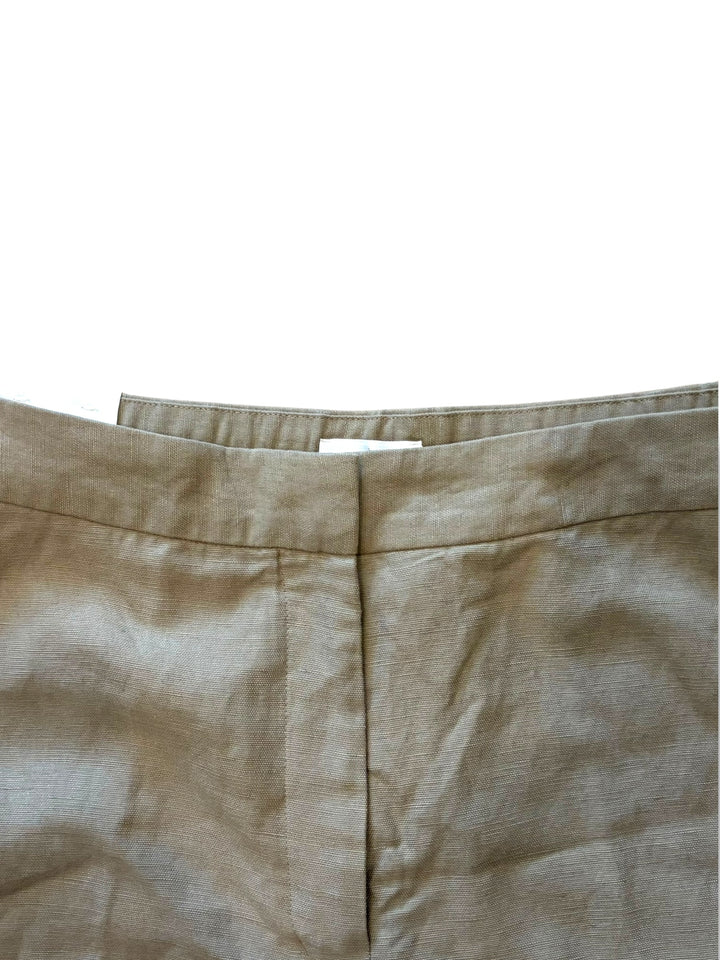 Aritzia Limitless Linen Curve Fit High Rise Wide Leg Pants Size 12 Olive Tan NWT