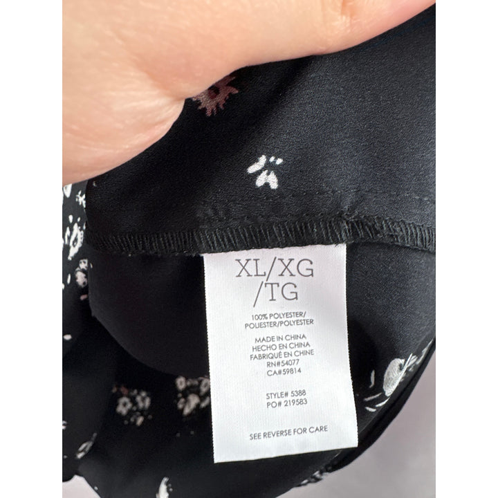 Women’s Cabi XL Black w/ Multicolor Florals Sleeveless Blouse
