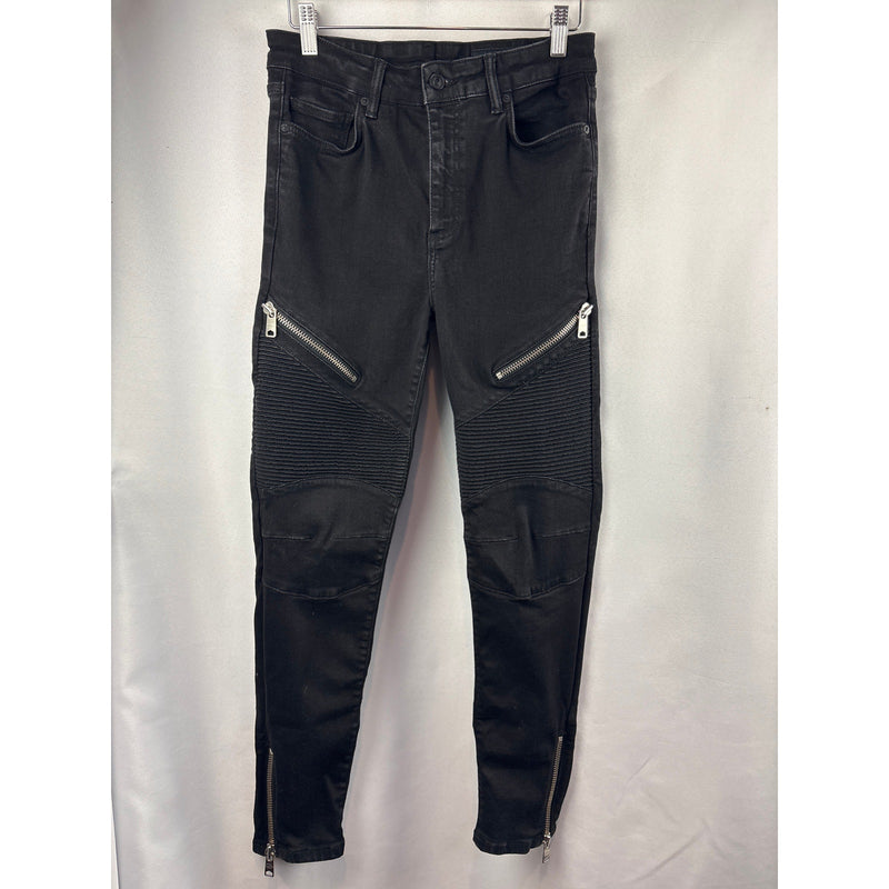 Women’s All Saints Size 29 Black Biker Style Skinny Jeans