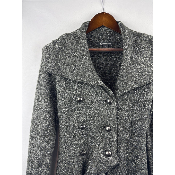 Women’s I.N.C Small Sparkly Dark Grey Pea Coat Style Cardigan
