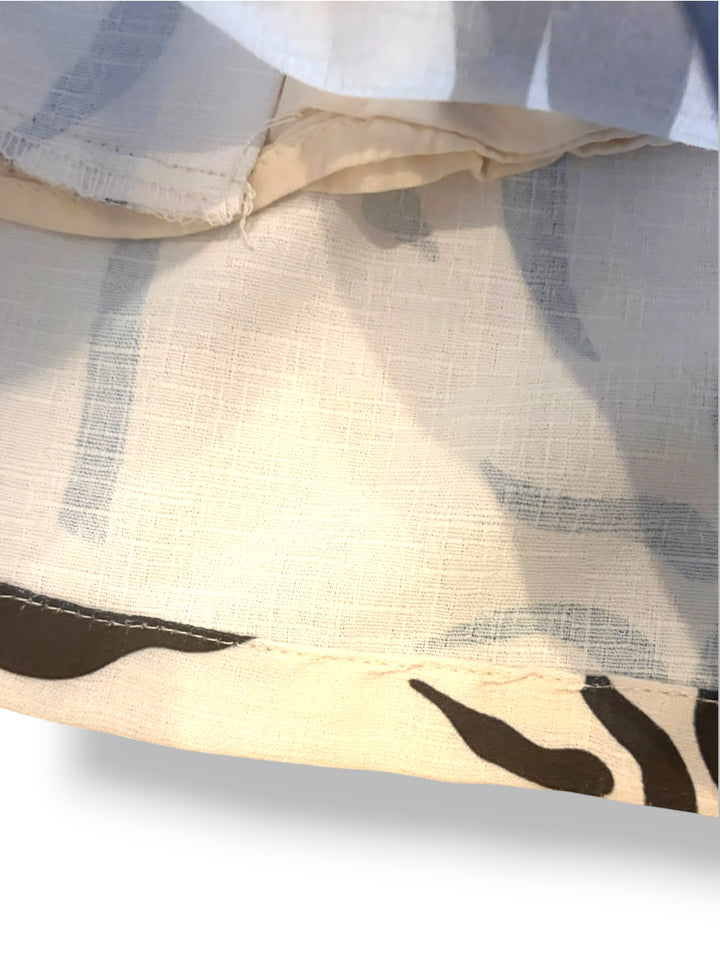 Petal &amp; Pup Black White Abstract Print High Waist Linen Blend Shorts Size L