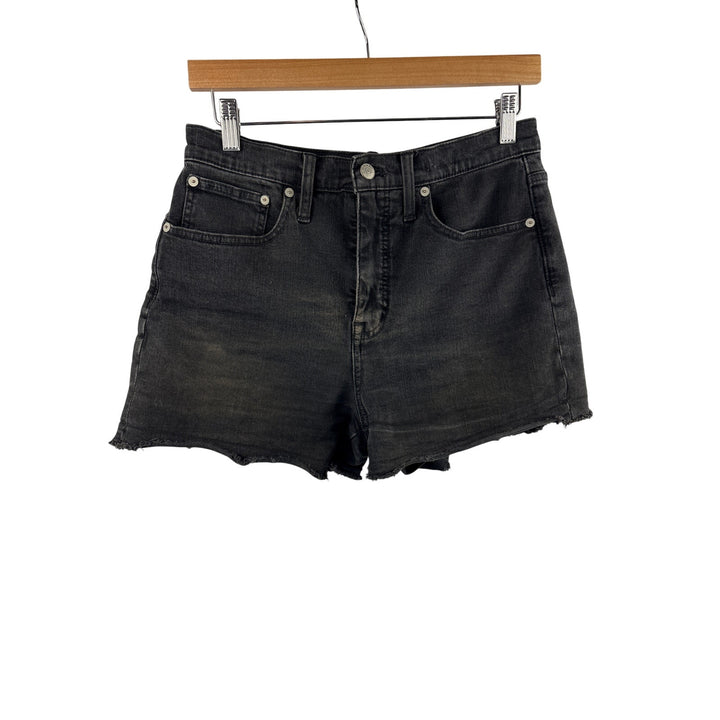 Women’s Madewell Size 27 Black High Waisted Mini Jean Shorts