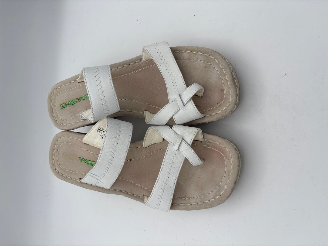 Women’s Encanto Size 8 White Strappy Wedge Sandals