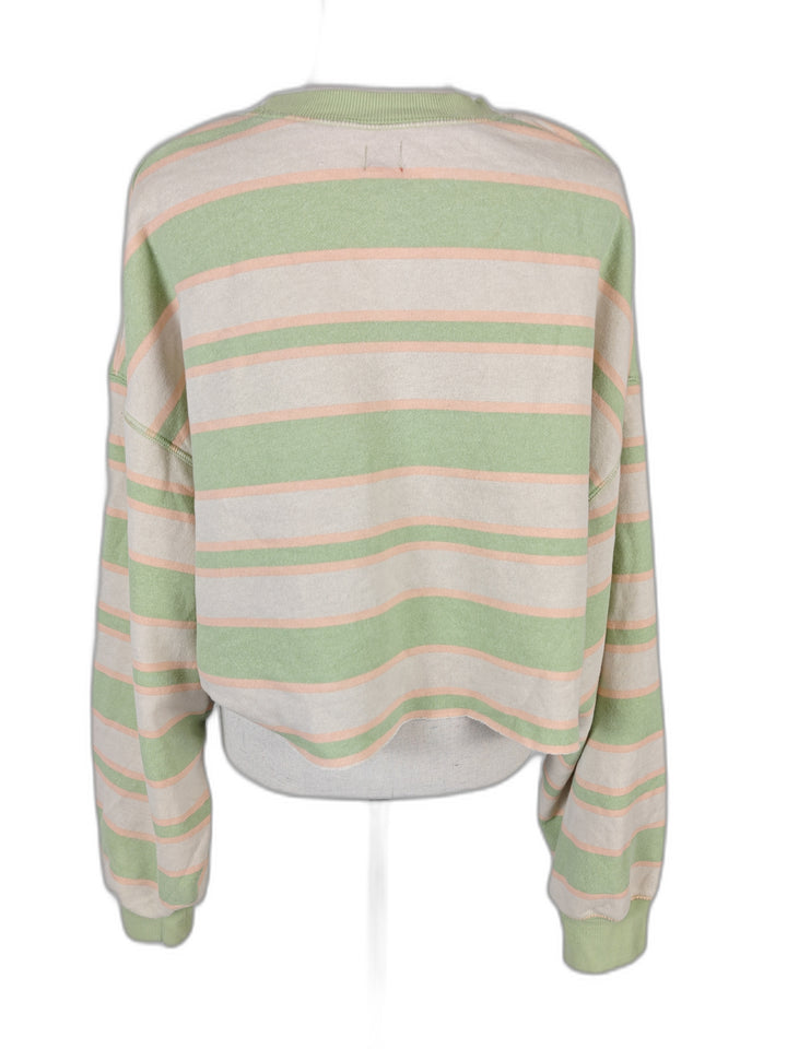 Womens BDG Cropped Sweater Green Pink Striped Size L
